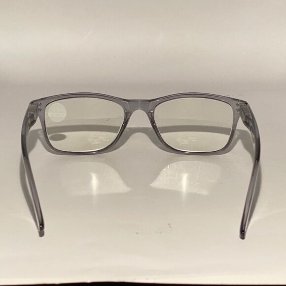 1437 Helen 2.5 Reading Glasses Thin Rectanle Bluelight Filter Grey Frames NWT main image 8
